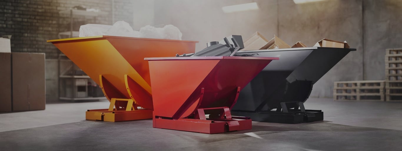 Tippcontainere fra Cowab i forskjellige farger