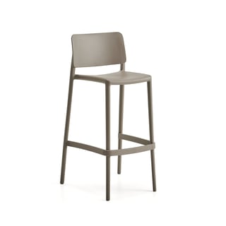 Høy barstol, sittehøyde 750 mm, taupe