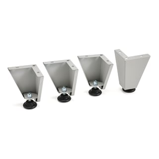 Benset till klädskåp, justerbara fötter, 100 mm, grå