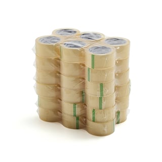 Pakketeip, 50mm, L: 66 m, transparent, 36-pk