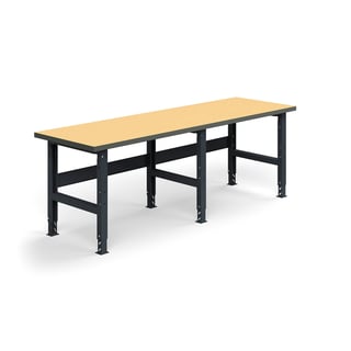 Arbetsbänk, 2500x760 mm, 300 kg, härdad board