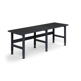Arbetsbänk, 2500x760mm, 300 kg, med skyddsmatta