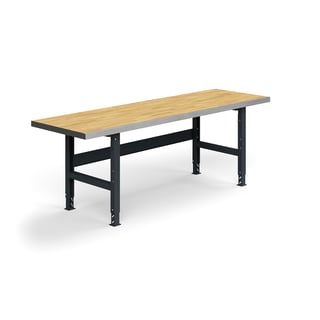 Arbetsbänk, 2500x760mm, 600 kg, ekparkett