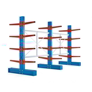 Dubbel grenställskombination, 3 dubbelpelare, 24 st 600 mm armar, 12000 kg