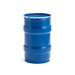 Stålfat, 60 liter, OH 0,5, faste stoffer, blå