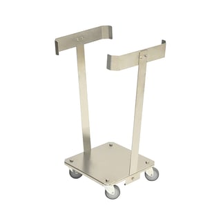 Refuse bag holder, 125 liters, 2 wheels with brakes, stainless steel
