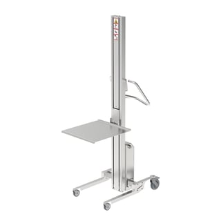Lyftvagn, rostfri, max 65 kg, lyftrörelse: 1600 mm