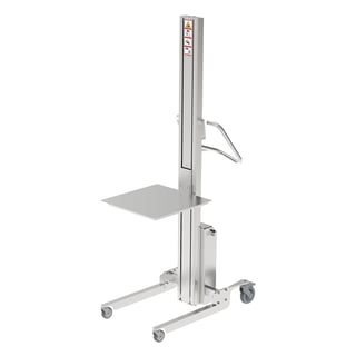 Lyftvagn, rostfri, max 85 kg, lyftrörelse: 1600 mm