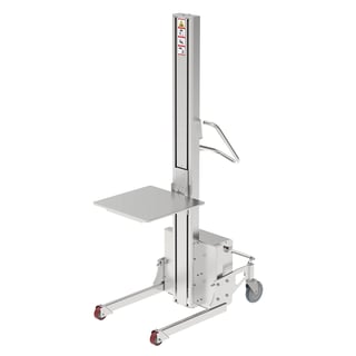 Lyftvagn, rostfri, max 205 kg, lyftrörelse: 1560 mm