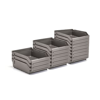 Plastbakke, L300 B240 H95 mm, 15-pk., grå