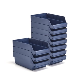 Plastbakke, L400 B240 H150 mm, 10-pk., blå