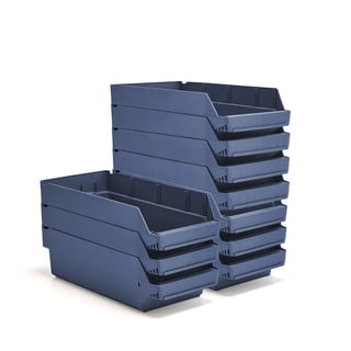 Plastbakke, L500 B240 H150 mm, 10-pk., blå