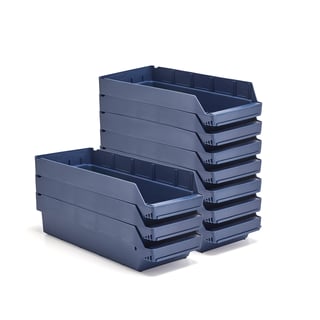 Plastbakke, L600 B240 H150 mm, 10-pk., blå