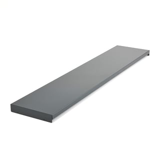 Underhylla till arbetsbänk, stål, 1800x400 mm, mörkgrå
