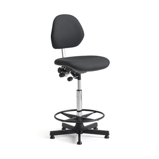 Arbeidsstol, vinyl, 650–900 mm, svart