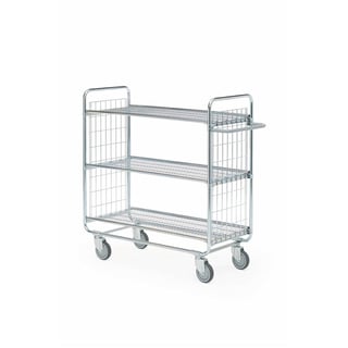 Gallerhyllvagn, 750x450 mm, 3 hyllplan, höjd 1120 mm