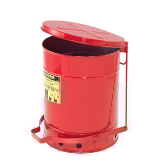 Brandisolerad avfallsbehållare, 79 liter, röd