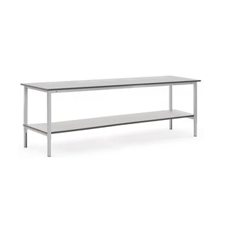 Arbeidsbord, manuell hev/senk, L2500 B800 mm, grå