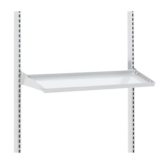 Vinklingsbar plåthylla till arbetsbord, 875x210 mm