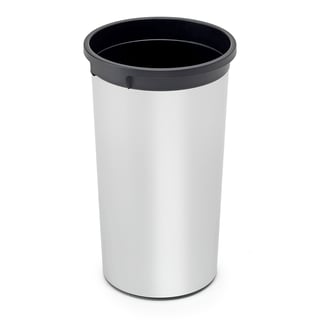 Återvinningskärl, runt, 50 liter, metallic, svart