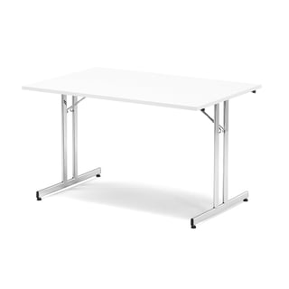 Fällbart bord, 1800x800 mm, vit, krom