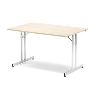 Fällbart bord, 1200x800 mm, björklaminat, krom