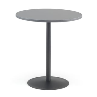 Bord, Ø700 mm, grå laminat, svart