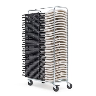 Stolsvagn, inklusive 28 stolar, vit