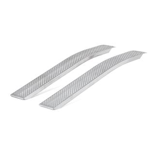 Oppkjøringsrampe, bøyd, 300 kg/par, 2000x200x50 mm, aluminium