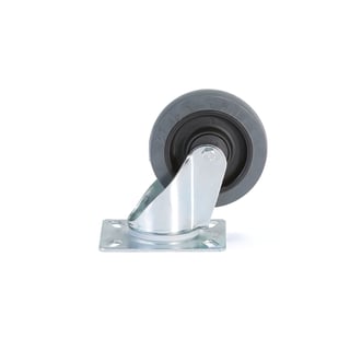 Svingbart hjul, 125x40 mm, 250 kg, elastisk gummi