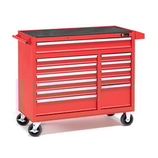 Verktygsvagn, 12 lådor, röd