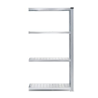 Lagerreol, påbyggseksjon, 4 hyller, H1972 B910 D320 mm