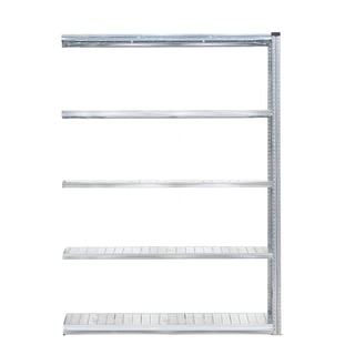 Hyllställ, påbyggnadssektion, 5 hyllor, 2500x1510x800 mm