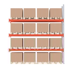 Pallereol, påbyggseksjon, 16 paller, H4000 B3600 D1100 mm