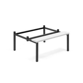 Benkestativ til garderobeskap, B900 mm, grå