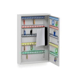 Nøkkelskap i stål, H550 B380 D80 mm, 100 kroker, nøkkellås