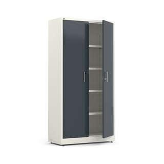 Kontorsskåp, 1950x990x450 mm, vit, antracit