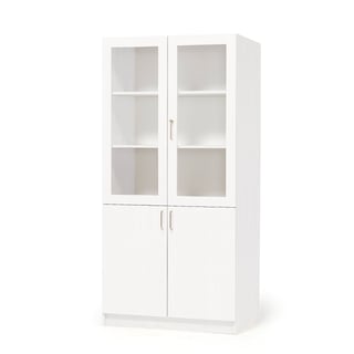 Materialskåp, halvvitrin, 2100x1000x470 mm, vit