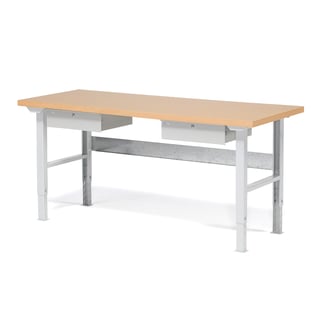 Paket: Arbetsbänk, 2000x800 mm, 2 bänklådor
