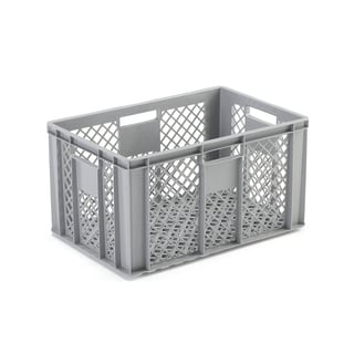Perforerad plastback, 600x400x320 mm, grå