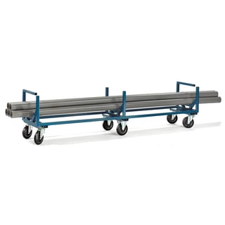 Långgodsvagn, 3000x600x700 mm max.last 1800 kg, blålackerad