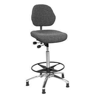 ESD Arbeidsstol, høymodell, fotring og glideføtter