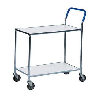 Bordsvagn, elförzinkad, vit skiva, utan broms