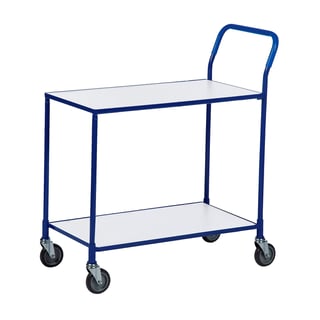 Bordsvagn, blålack, vit skiva, utan broms