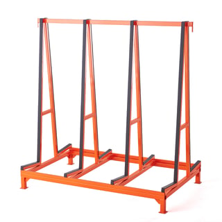 Skivställ, dubbelsidigt med gummilist, 1550x930x1615 mm, 1000 kg