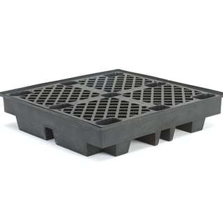 Fatpall för 4 st fat, 1280x1280x275 mm, 230 l, svart