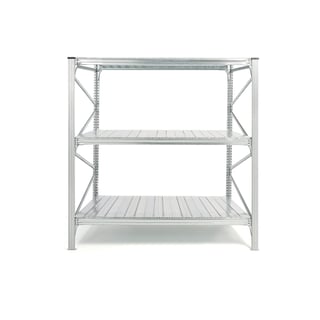 Universalreol, grunnseksjon, 2000x1876x1200 mm med 3 stk stålhyller