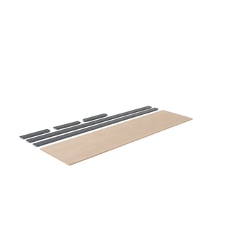 Extra hyllplan till hyllsystem, 2440x620 mm, mörkgrå