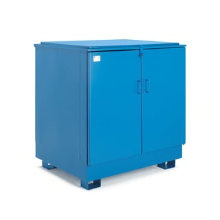 Lukket fatoppbevaring, for 2 stk. fat, H1350 B1280 D1040 mm, 260 l