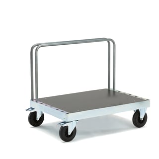 Skivvagn,1000x700x930 mm, elförzinkad ram, MDF-skivor, med broms